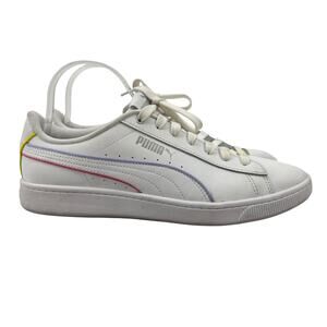 Puma Womens 10 Shoes White Vikky V2 Sneakers Lace Up Low Top Athletic 374512-03